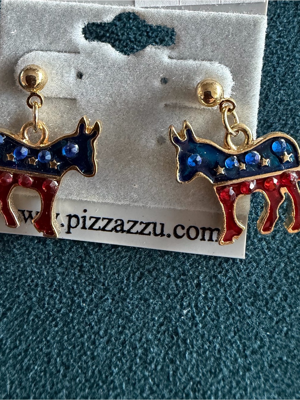 Red & Blue Donkey Dangle Earrings